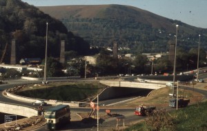 New roundabout complex in Taff Gorge, unfinished, 2 November 1971