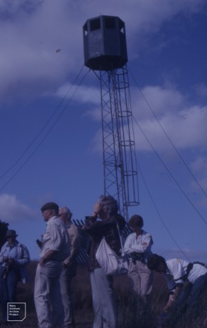 Fire tower, John Zehetmayer and Extra Murals. Mynydd Merthyr South end, 1986
