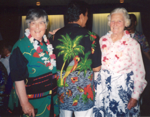 Mary and Mairead Sutherland aboard a cruise along the Amazon, November/December 2000
